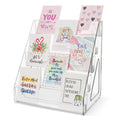 5-Tier Acrylic Greeting Card Display Stand - Clear Rack