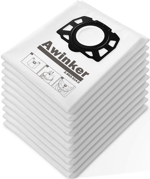 10-Pack Vacuum Bags for Karcher WD2 Plus WD3S SE4001