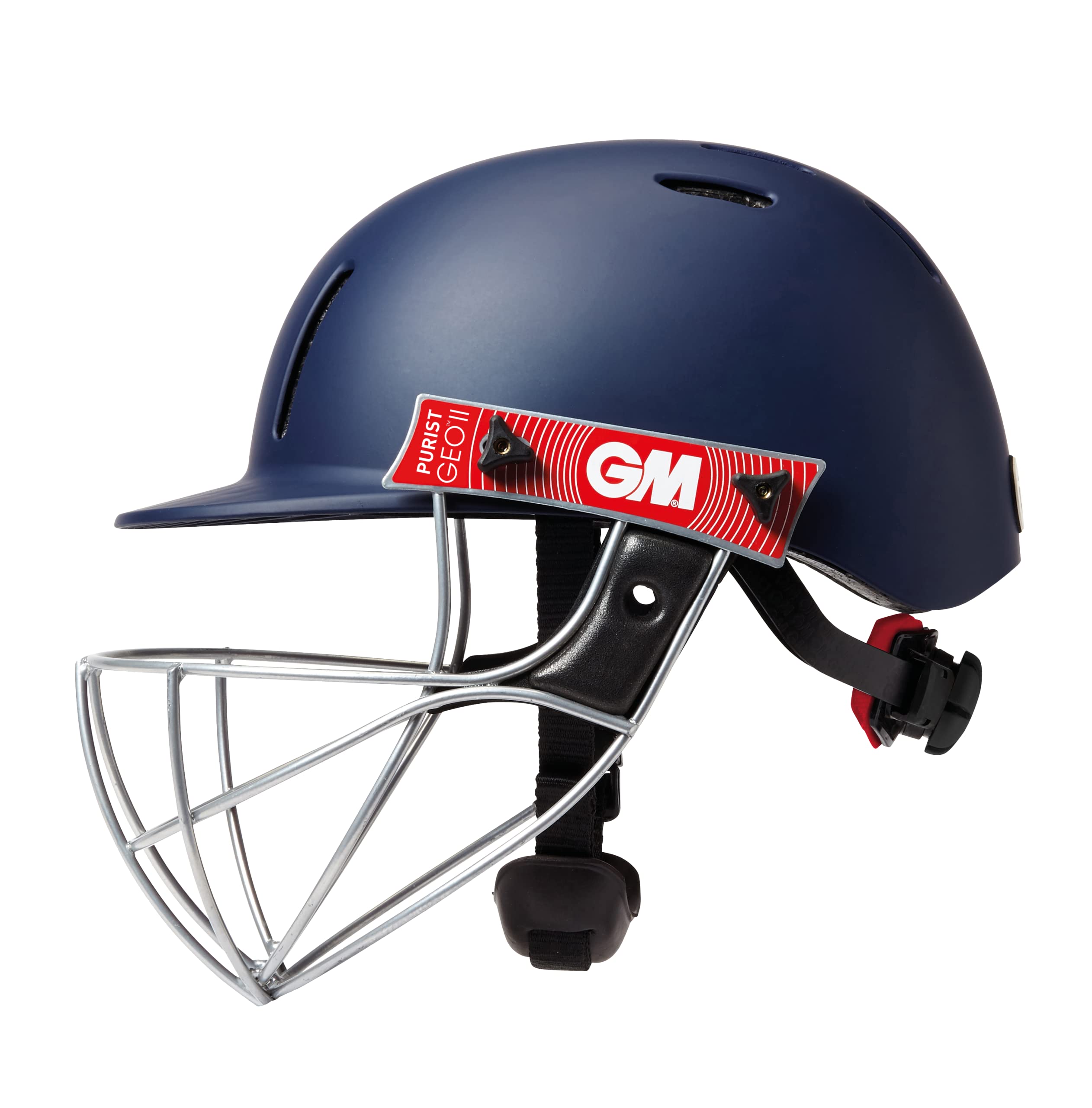 GM Purist GEO II Cricket Batting Helmet – Navy Steel Grille Senior