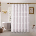 Boho Tufted Shower Curtain – 256GSM Waterproof Fabric with Tassels