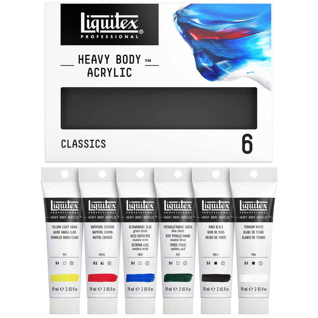 Liquitex Professional Heavy Body Acrylic Paint Set - 6 x 59ml Colors