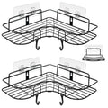 ADORAMOUR Corner Shower Caddy 2-Pack | Adhesive Bathroom Shelf with Soap Dish