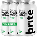 Brite Natural Focus Energy Drink – Lemon Lime Plant Based – 12 x 330ml
