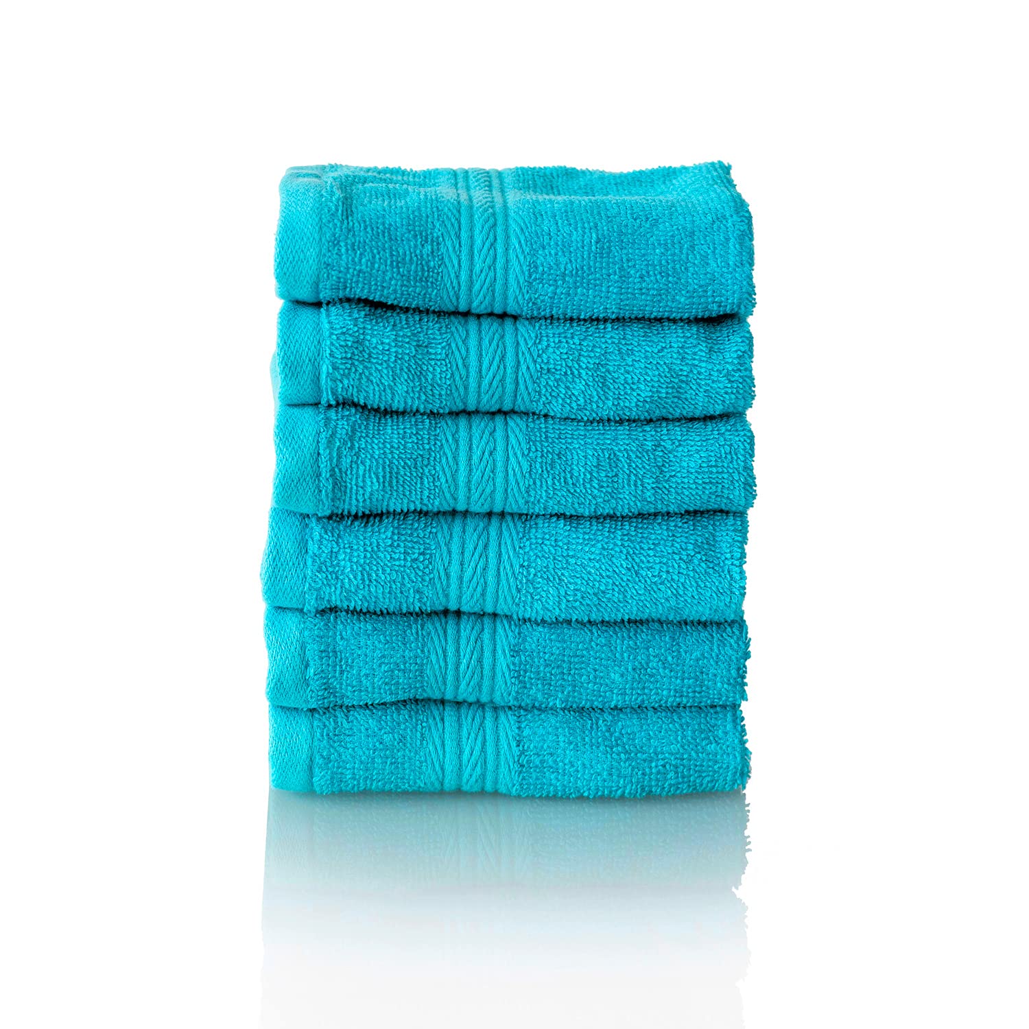 Glart Premium Cotton Terry Flannels - 6-Piece Set, 30x30cm - Turquoise