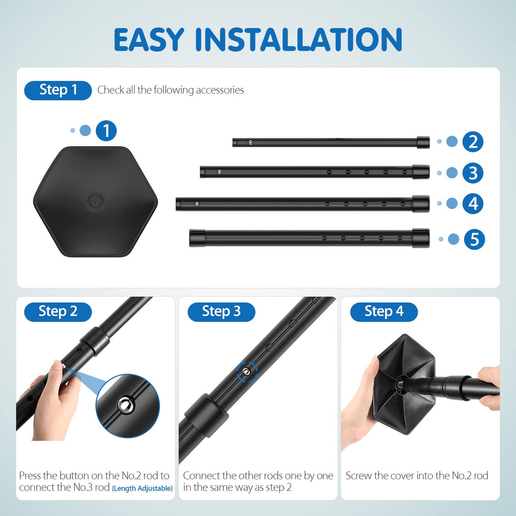 Rhino Valley Telescopic Golf Bag Support Rod – Aluminum Travel Protector