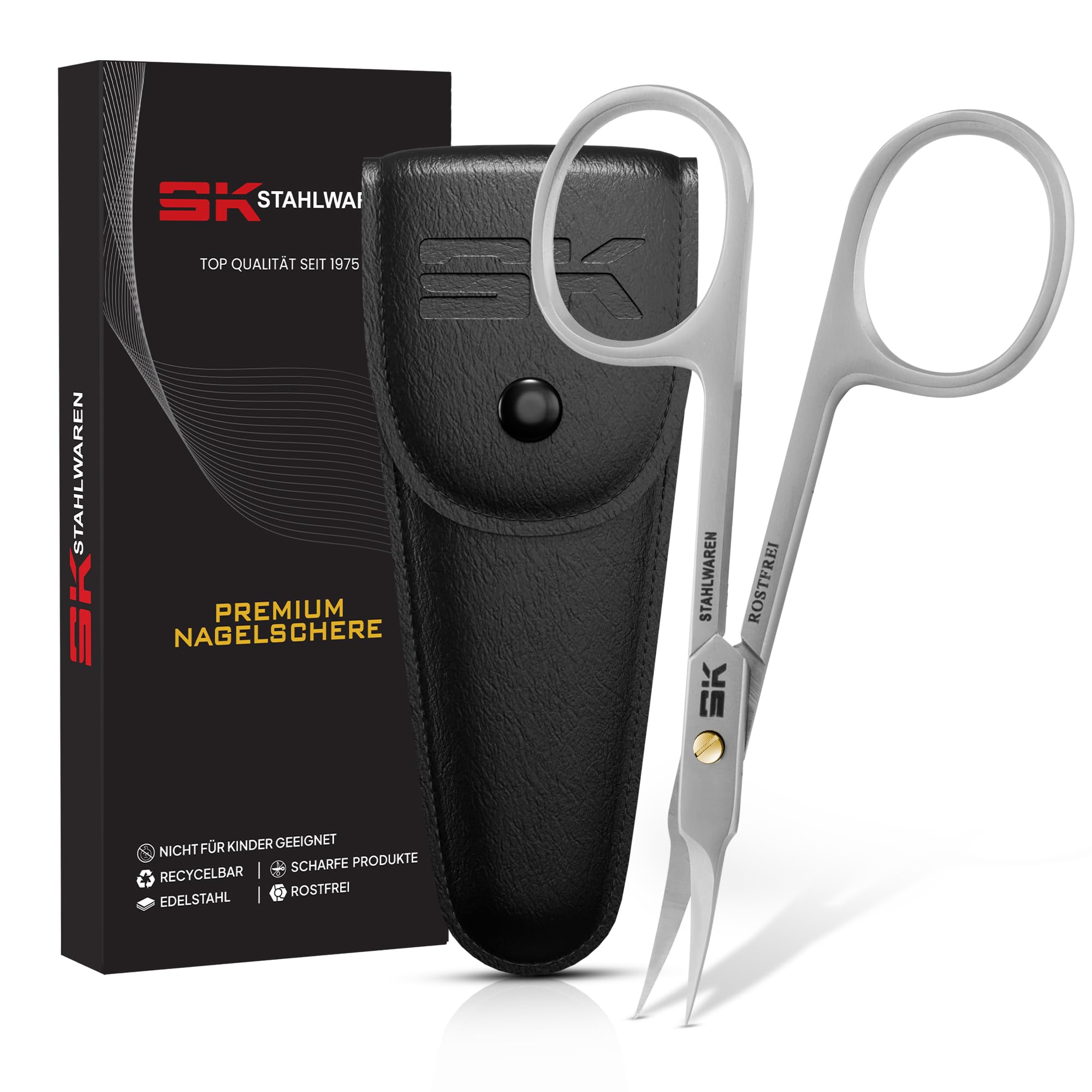 SK Stahlwaren Premium Cuticle Scissors – 9.5cm Tower Tip Stainless Steel