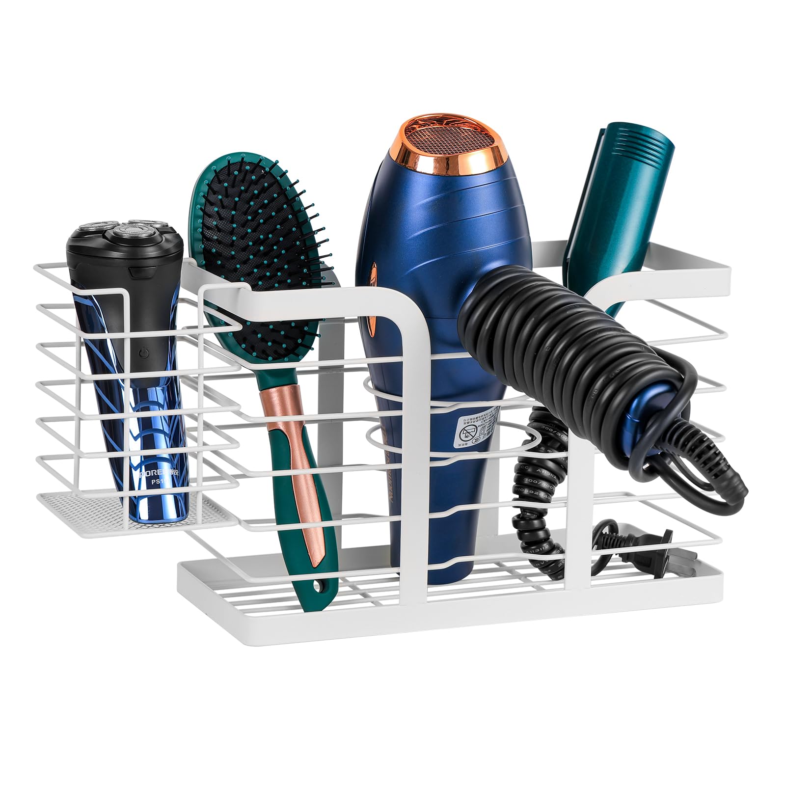 YUET Hair Dryer Holder Station | Wall Mounted Stainless Steel Organizer