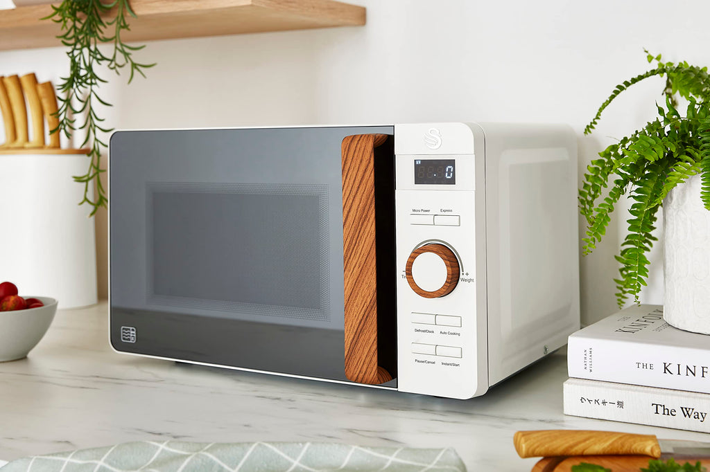 Swan Nordic 20L Digital Microwave | 800W with Defrost Setting - White