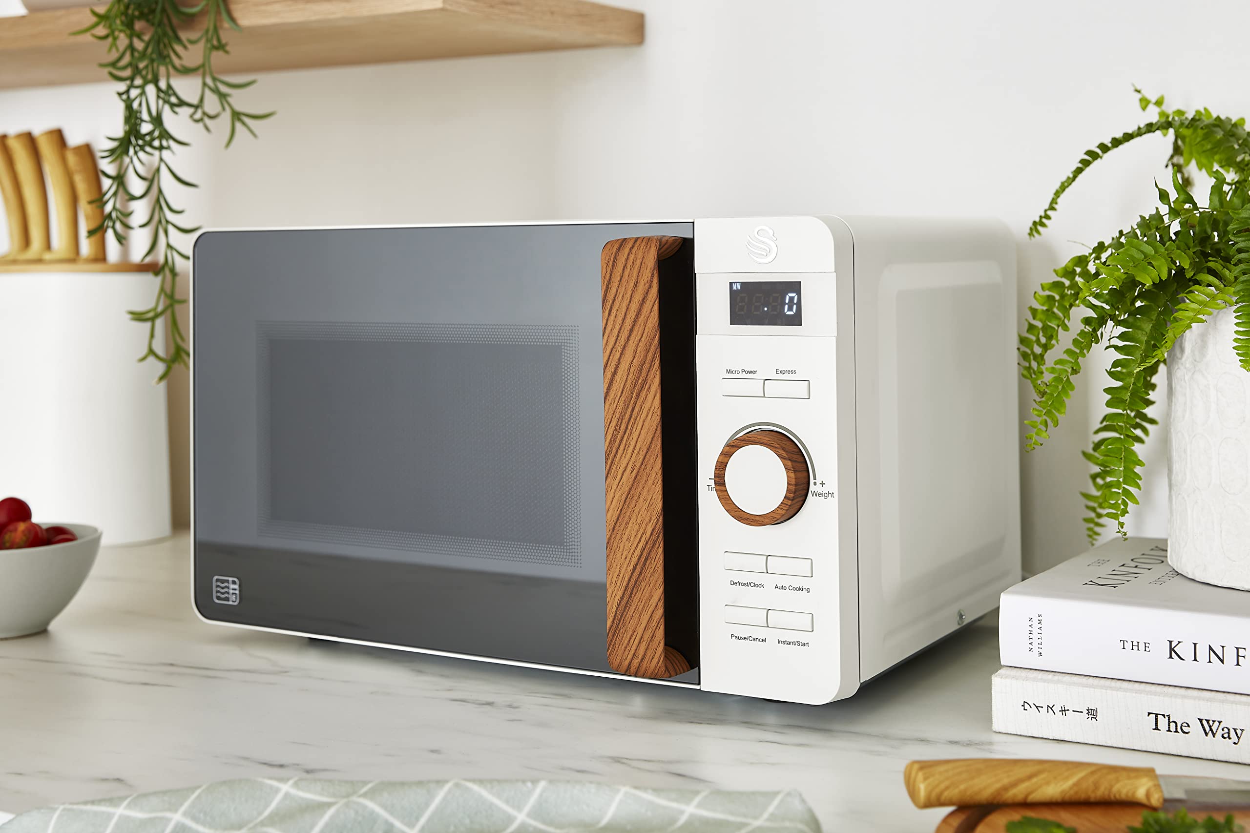 Swan Nordic 20L Digital Microwave | 800W with Defrost Setting - White