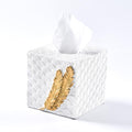 Ekirlin Resin Tissue Box Cover – Gold Angel Feather Square Holder
