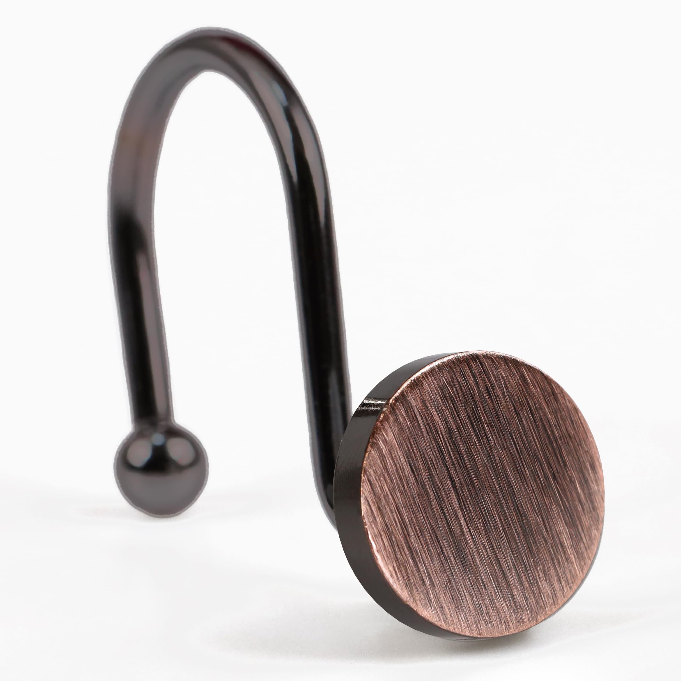 Bronze Shower Curtain Hooks – Rustproof Metal Rings, Set of 12
