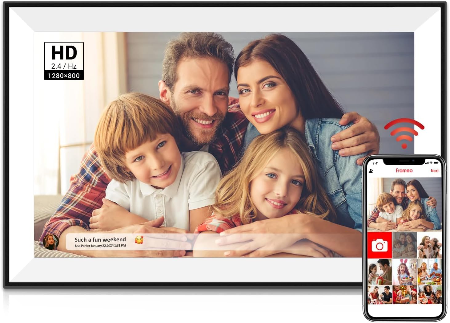 YOUYU 10.1 Inch WiFi Digital Picture Frame | 32GB HD IPS Touch Screen