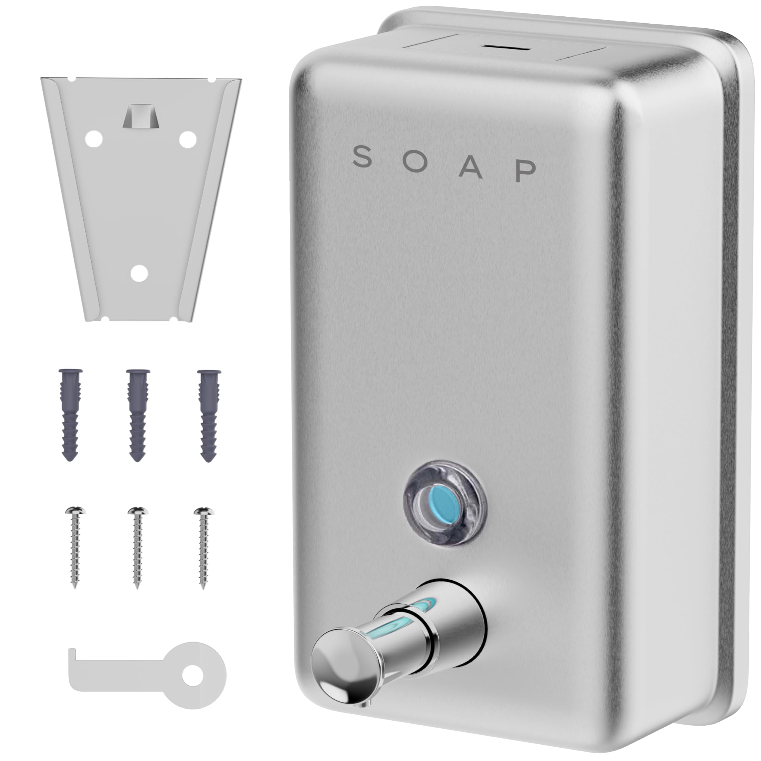 Hovea Wall Mounted Soap Dispenser – 1100ml Stainless Steel with Key Lock