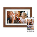 Eptusmey 10.1 Inch WiFi Digital Photo Frame | Walnut Wood HD Touchscreen