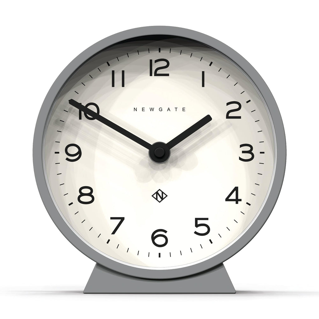 Newgate M Mantel Clock – Silent Sweep Non-Ticking Minimalist Grey