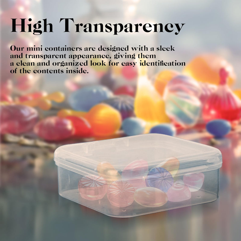 20Pcs Small Clear Plastic Storage Box, Transparent Square Bead Organiser - image 4