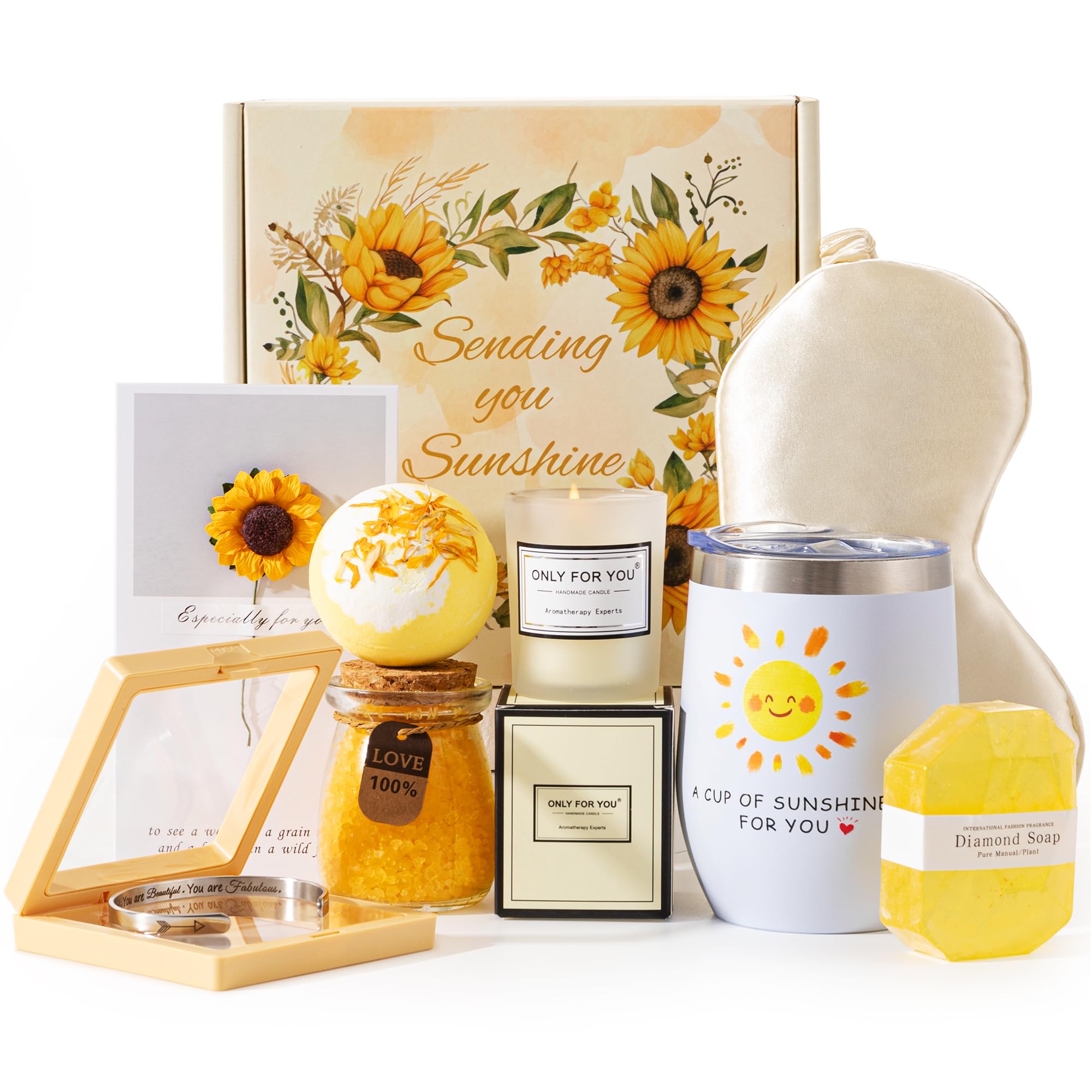 Sunflower Pamper Gift Set – 9pc Self Care Spa Box for Women