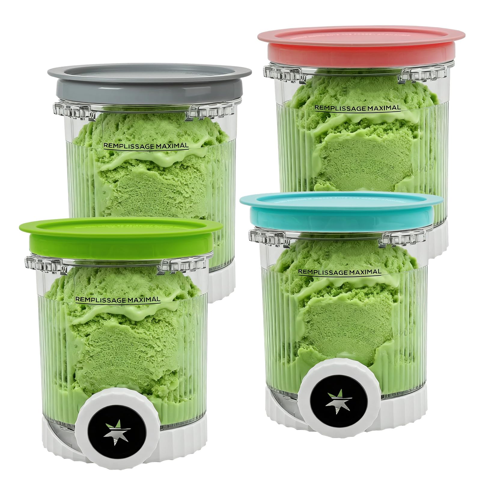 Jolof Store 4 Pack Replacement Ice Cream Tubs for Ninja Creami NC700