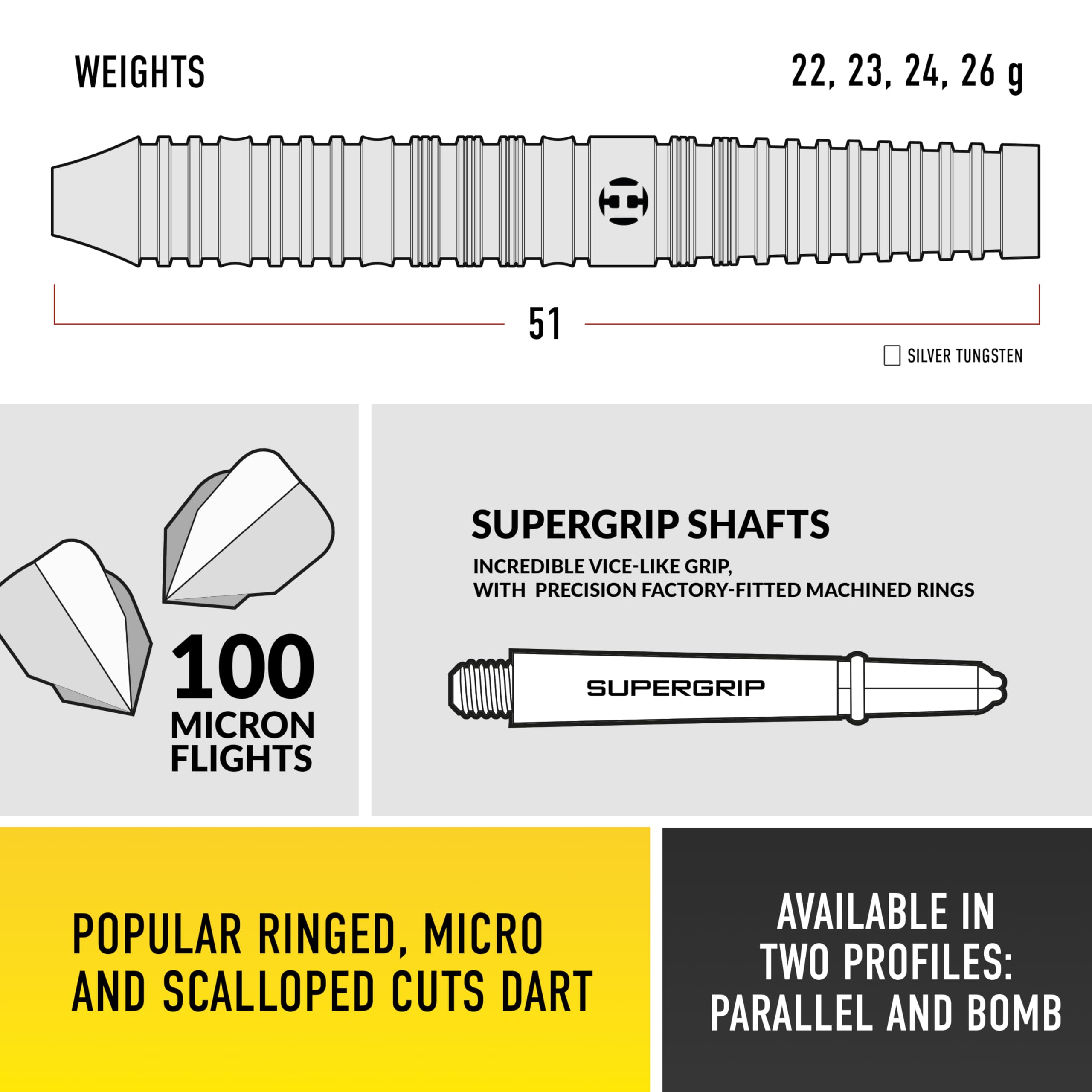 Harrows NX90 90% Tungsten Steel Tip Darts Set | Professional 10pc Set