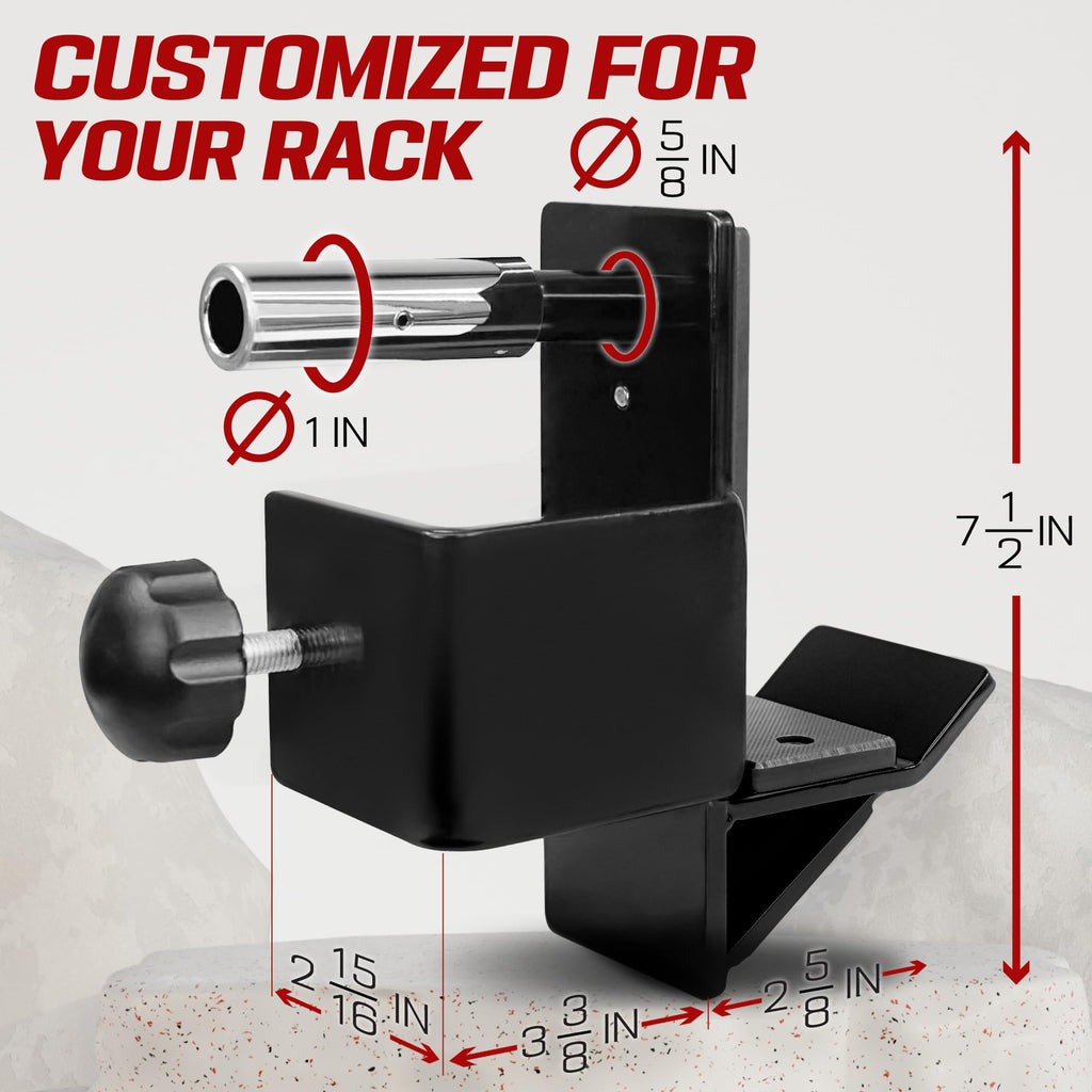 Yes4All 3x3 Power Rack J-Hooks | 1000lb Capacity Steel Barbell Holders