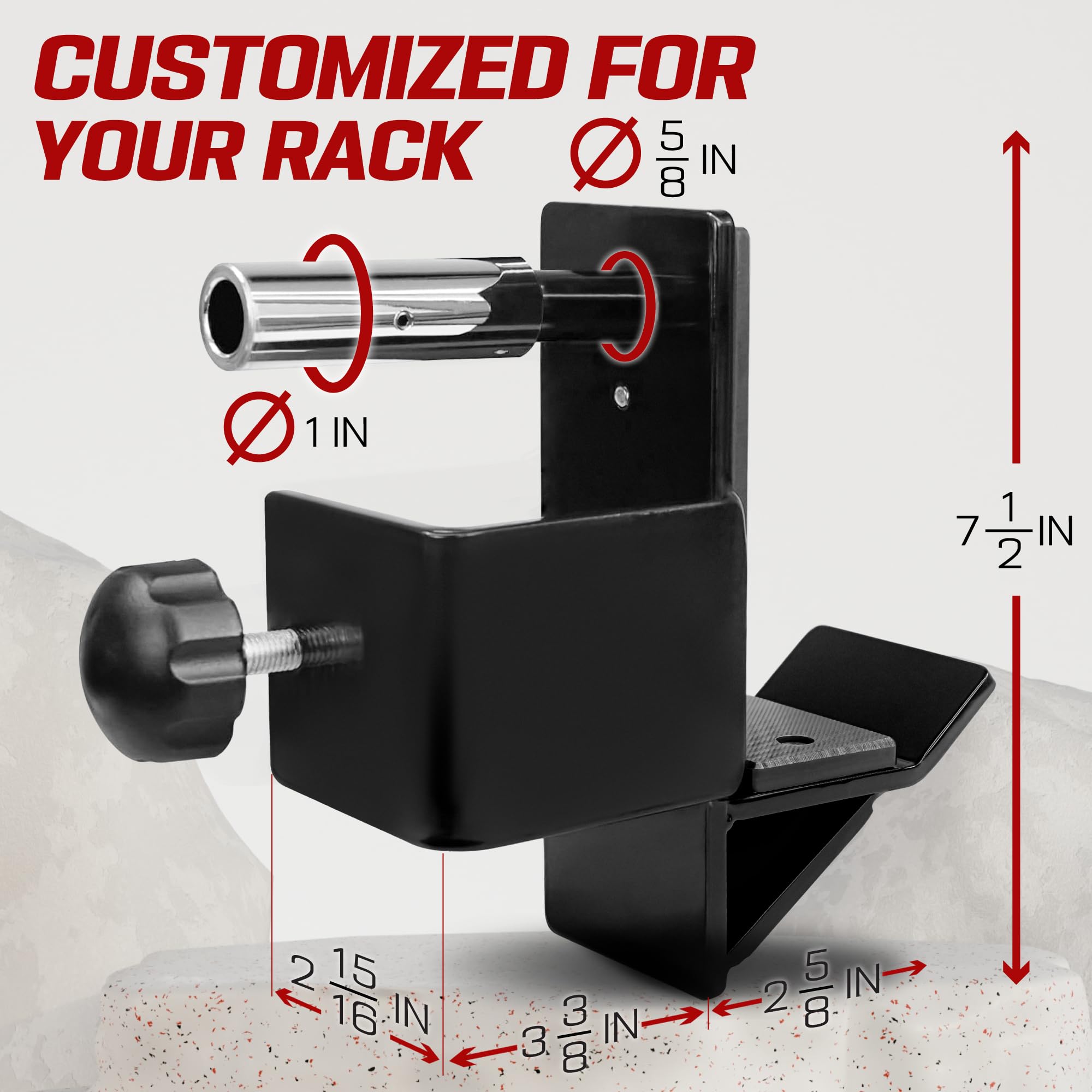 Yes4All 3x3 Power Rack J-Hooks | 1000lb Capacity Steel Barbell Holders