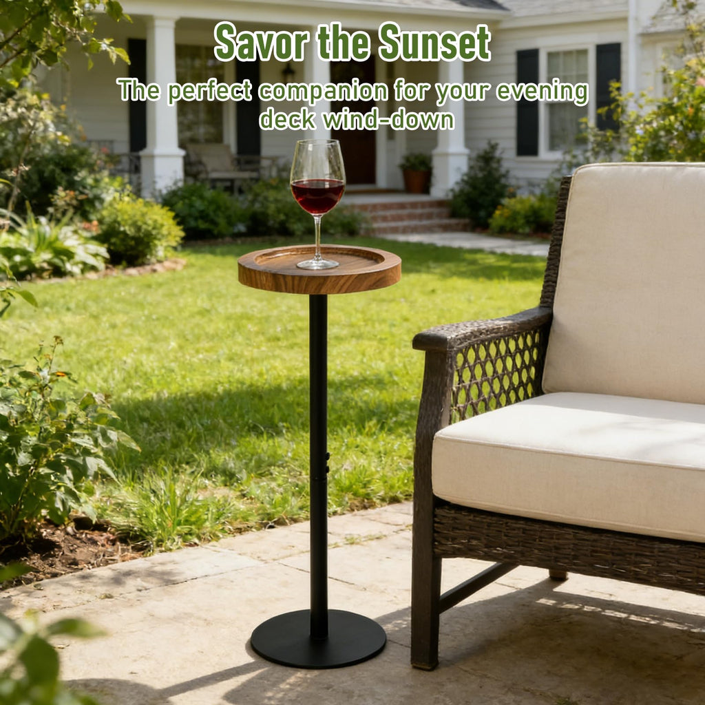 Simcat Small Round Side Table, Drink Table for Small Spaces and Modern Decor 1, Walnut - image 4