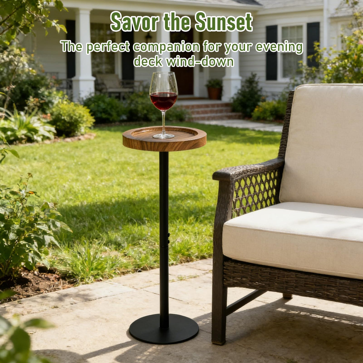 Simcat Small Round Side Table, Drink Table for Small Spaces and Modern Decor 1, Walnut - image 4