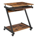 SONGMICS Z-Shape Computer Desk | Compact Office Desk with Wheels