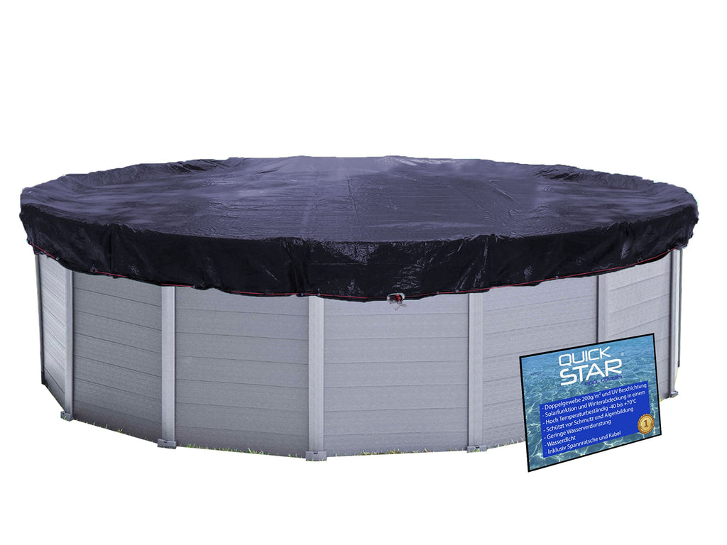 Quick Star Solar Pool Cover | Round 400cm Winter Tarpaulin | Black