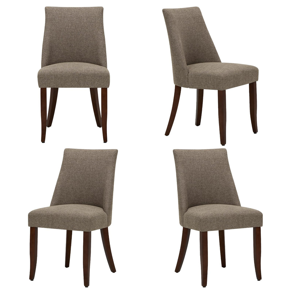 COLAMY Upholstered Dining Chairs Set of 4, Linen Fabric Parsons Dining Room Chairs with Curved Backrest, Solid Rubber Wood Legs - image 5