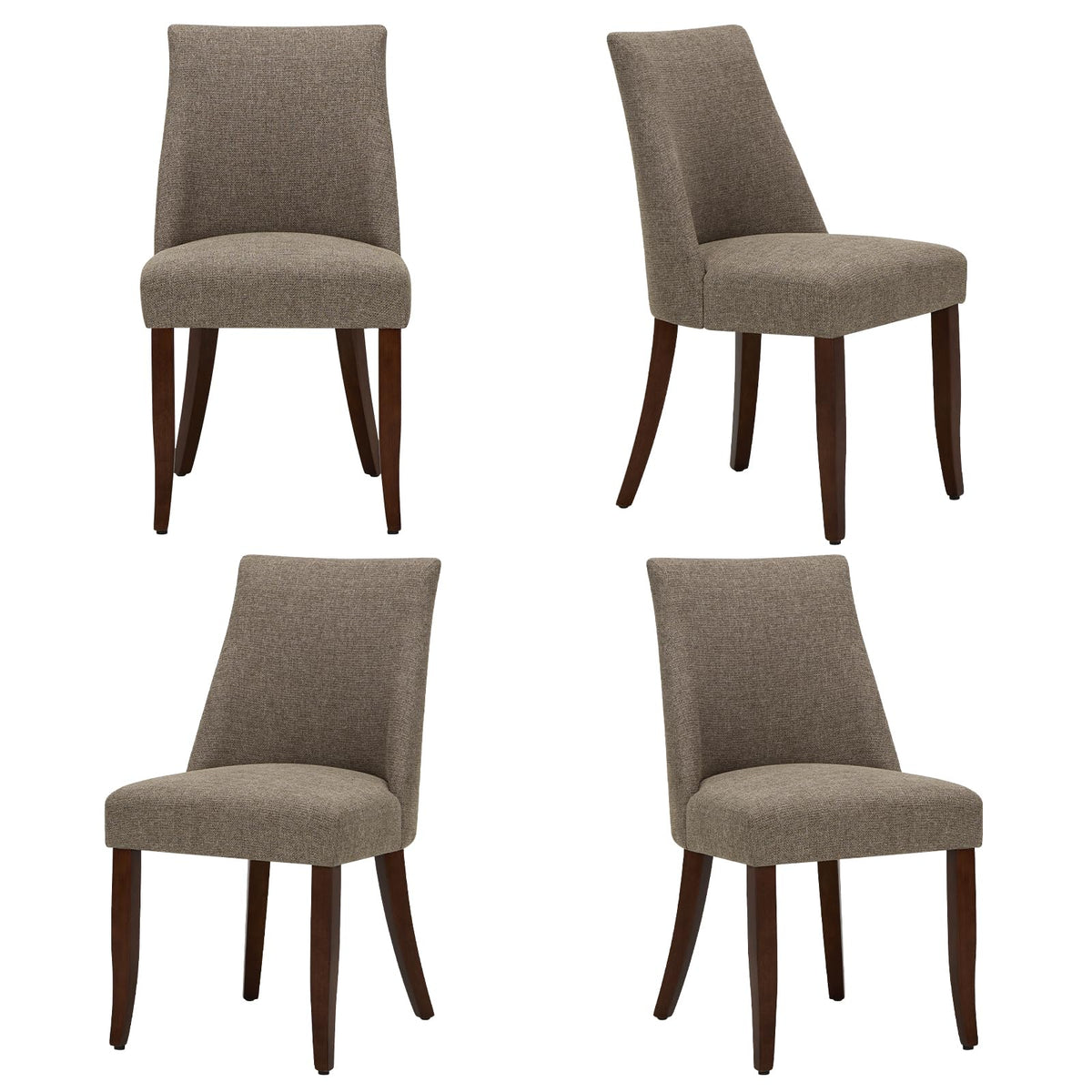 COLAMY Upholstered Dining Chairs Set of 4, Linen Fabric Parsons Dining Room Chairs with Curved Backrest, Solid Rubber Wood Legs - image 5