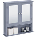 Yaheetech Bathroom Mirror Cabinet | Wall-Mounted Storage Unit, Grey
