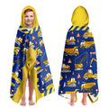 CZZDERAM Kids Hooded Beach Towel – Engineering Vehicle Quick Dry 35x60"