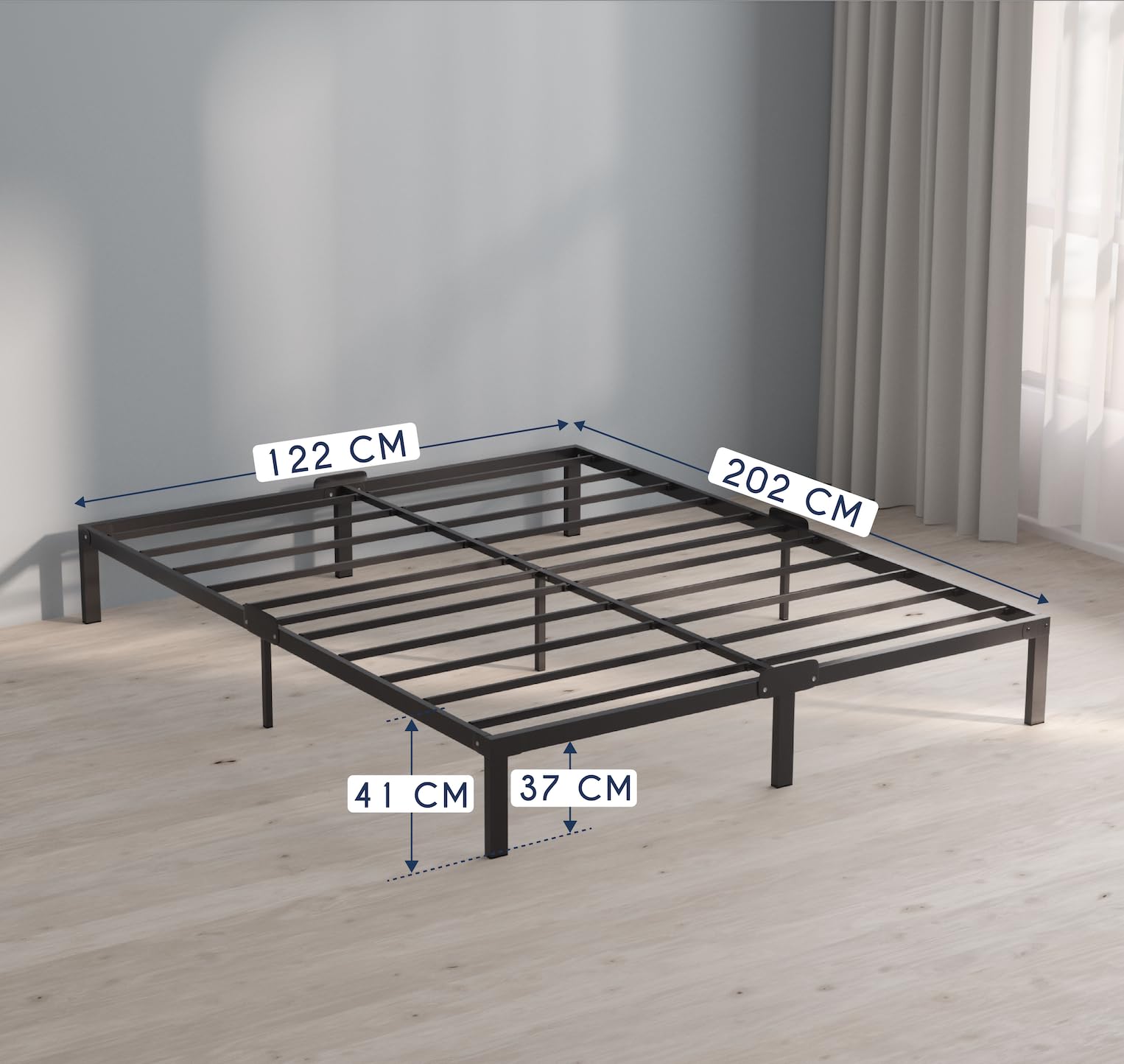 Dreamzie Small Double Metal Bed Frame 120x200 – Sturdy Storage Bed