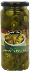 Aleyna Sliced Green Jalapeno Peppers – 480g Pickled Peppers (Pack of 6)