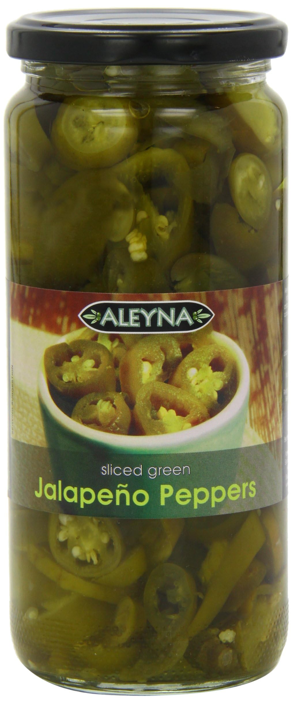 Aleyna Sliced Green Jalapeno Peppers – 480g Pickled Peppers (Pack of 6)