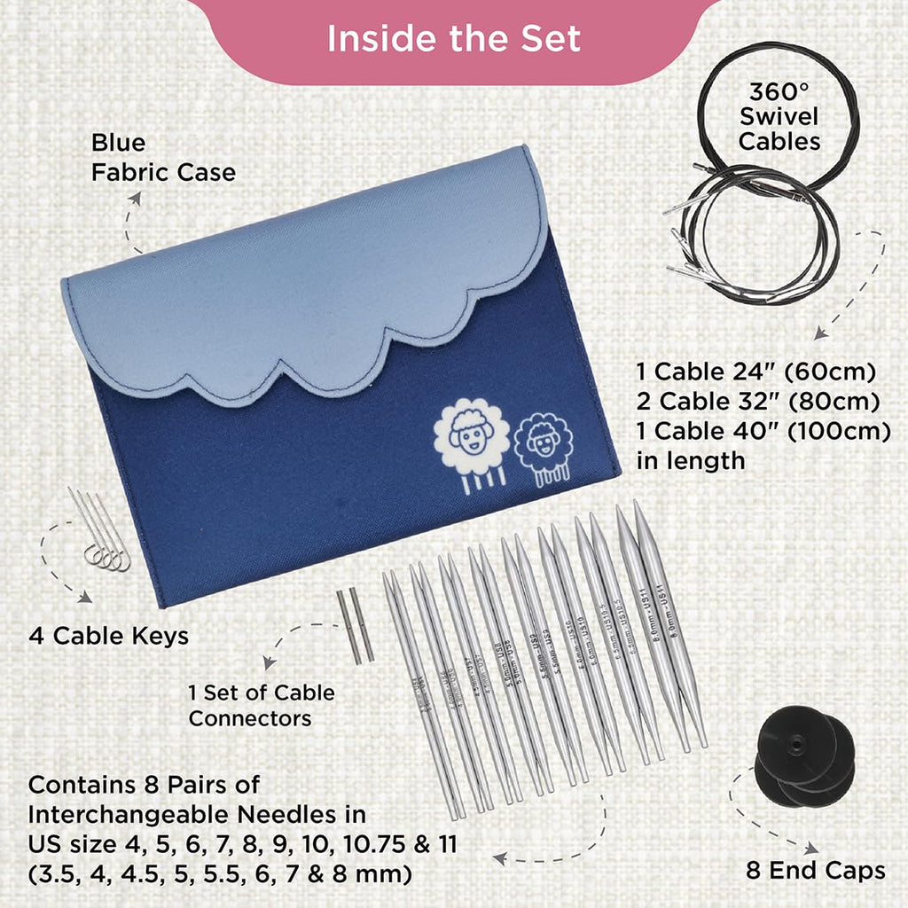 KnitPro Nova Metal Interchangeable Circular Knitting Needle Deluxe Set