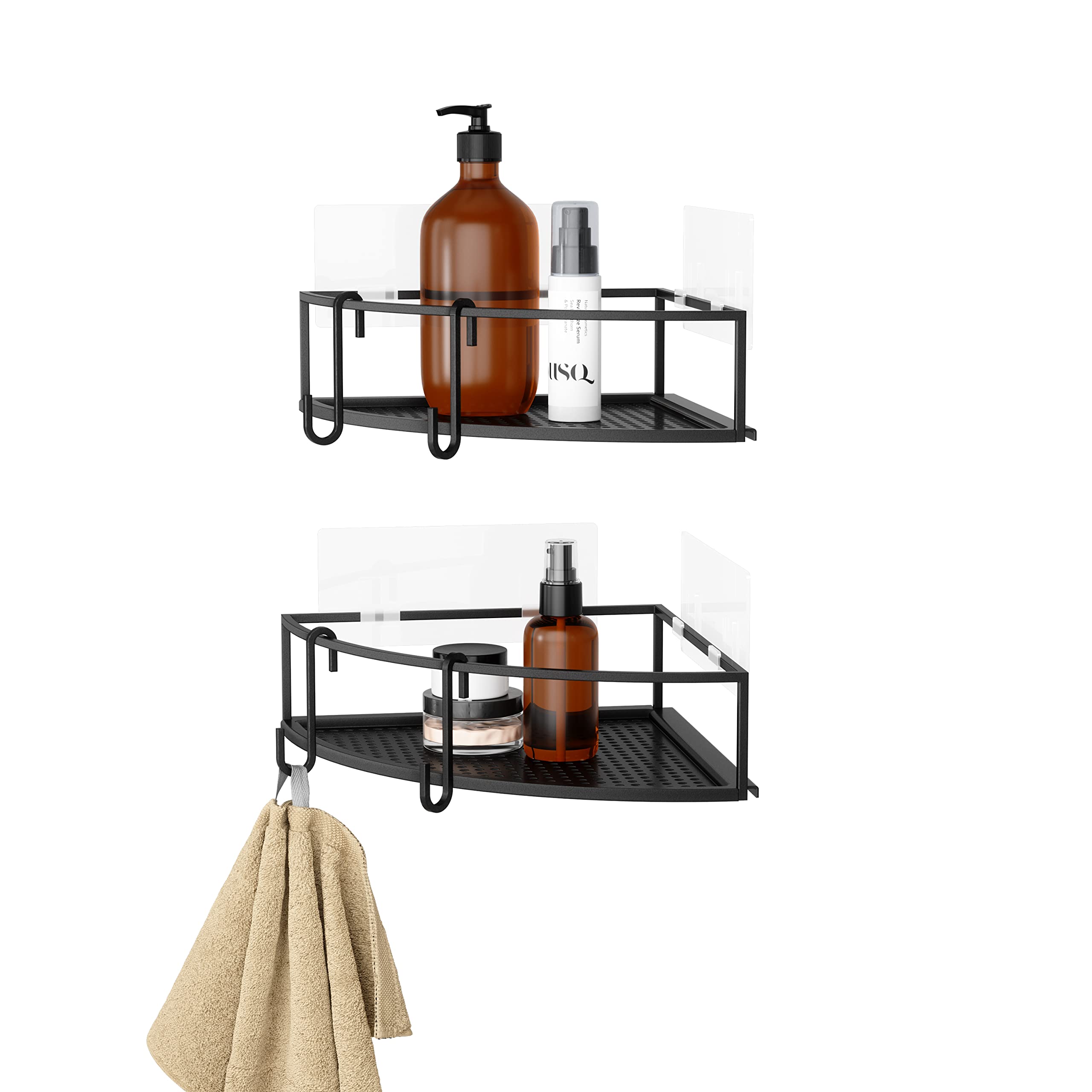 Umbra Cubiko Shower Corner Bins | No-Drill Rust-Free Caddy, Set of 2
