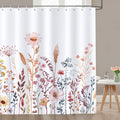 Bonhause Autumn Wildflower Shower Curtain | Waterproof Floral Polyester
