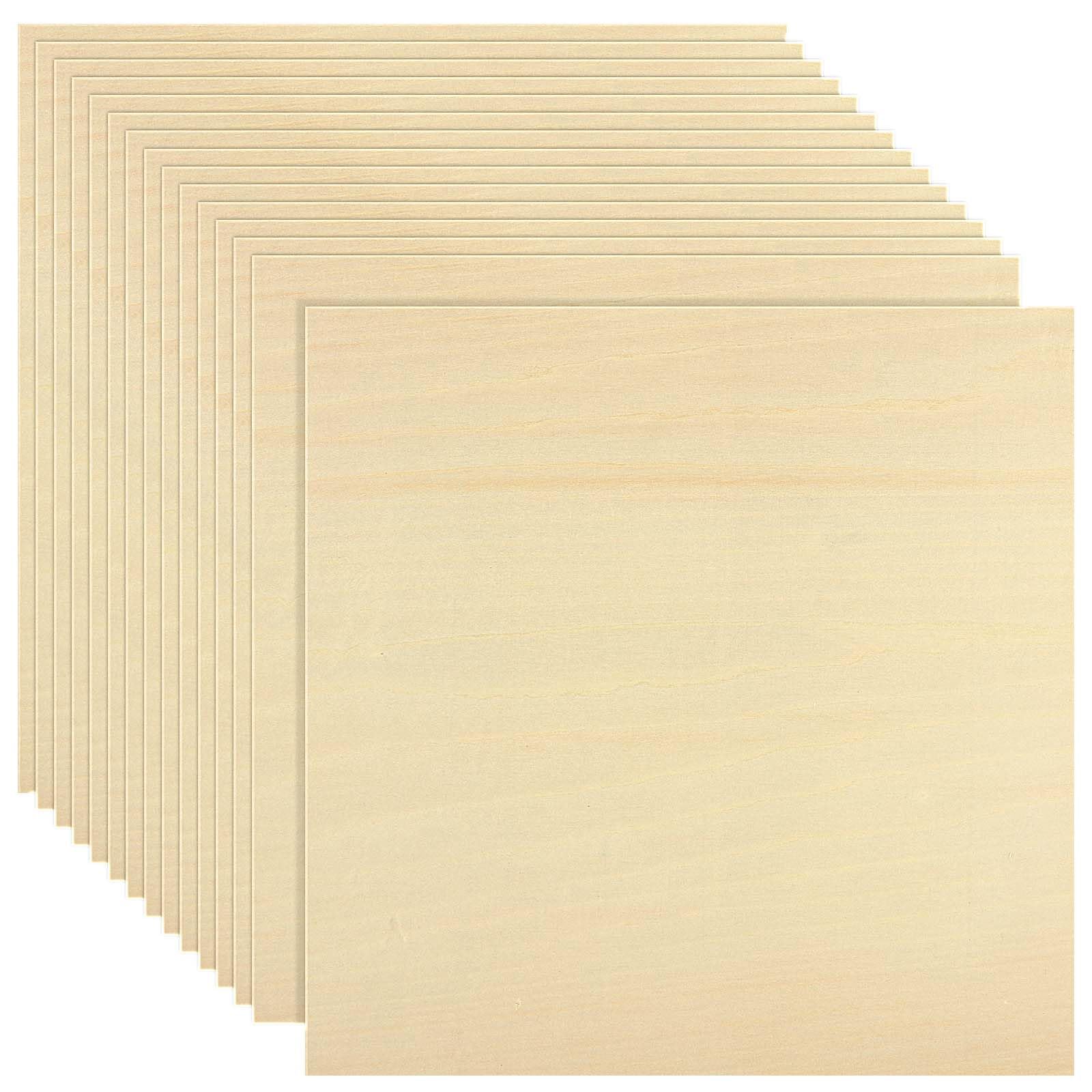 AHAQU 15PCS Basswood Sheets – 3mm Unfinished Plywood for Laser Cutting