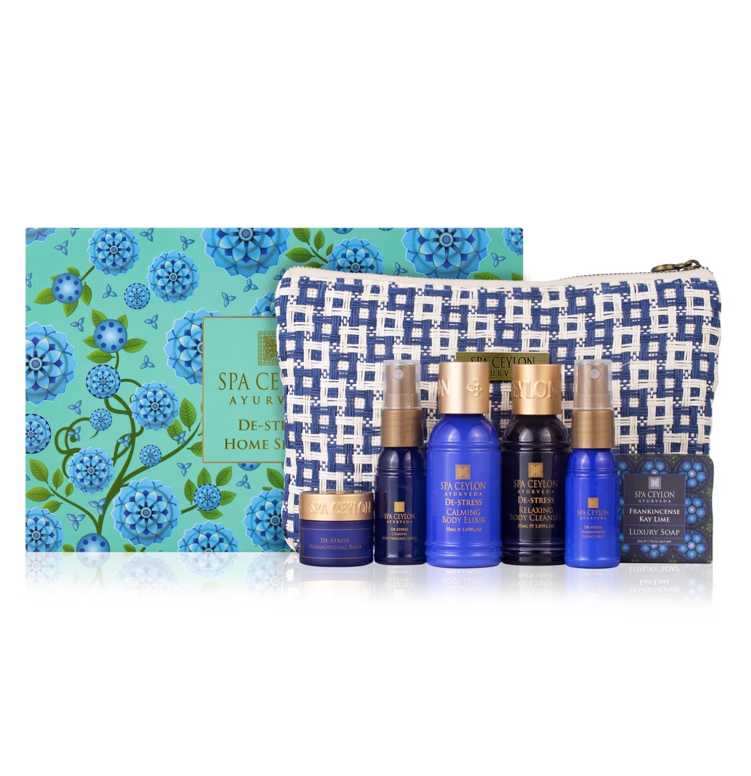 Spa Ceylon De-Stress Home Spa Gift Set - Organic Vegan Travel Kit