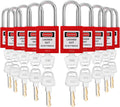 WUWEOT 10 Pack Lockout Tagout Locks – Red OSHA Compliant Safety Padlocks