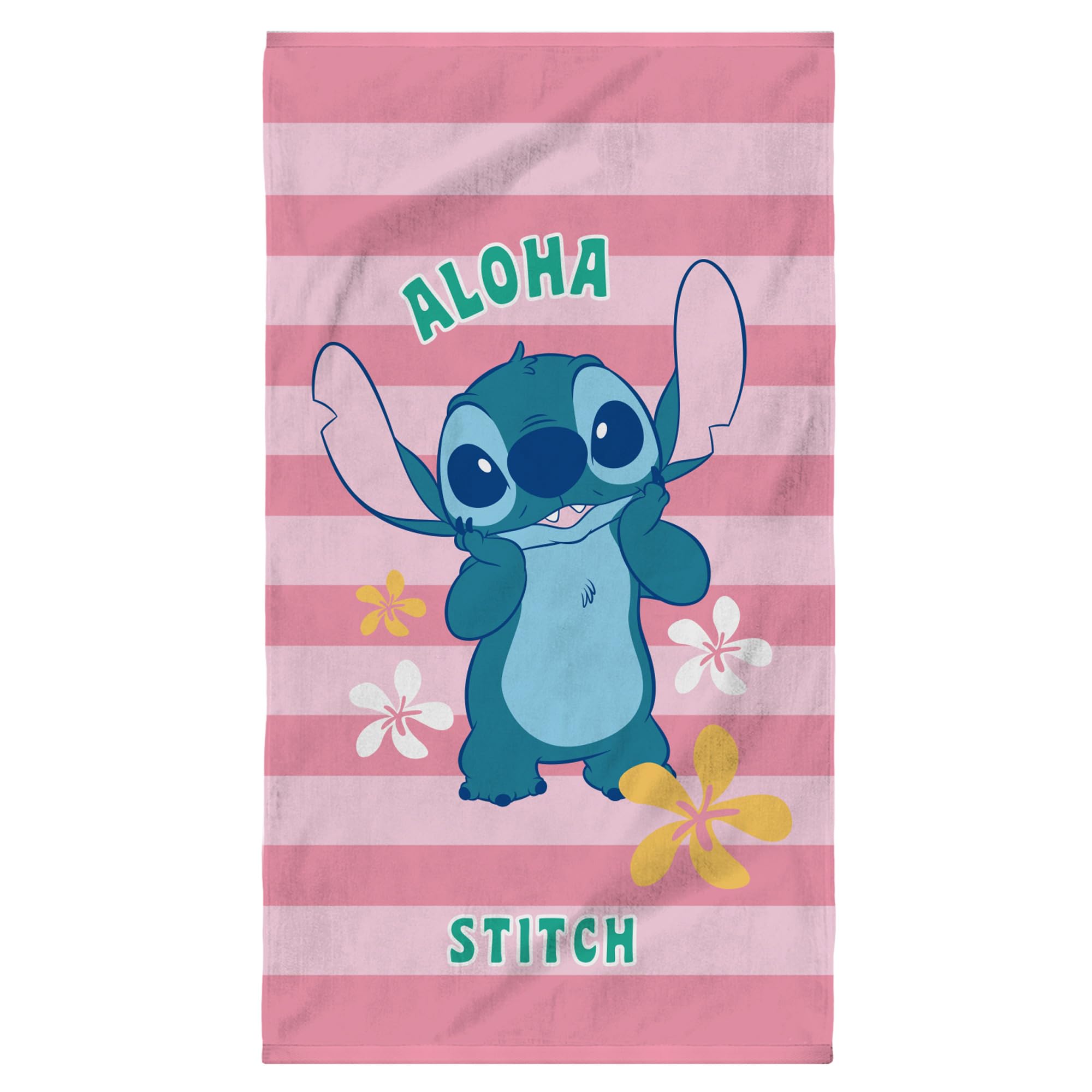 Disney Stitch Ohana Kids Beach Towel | 100% Cotton | Pink | 70x120cm