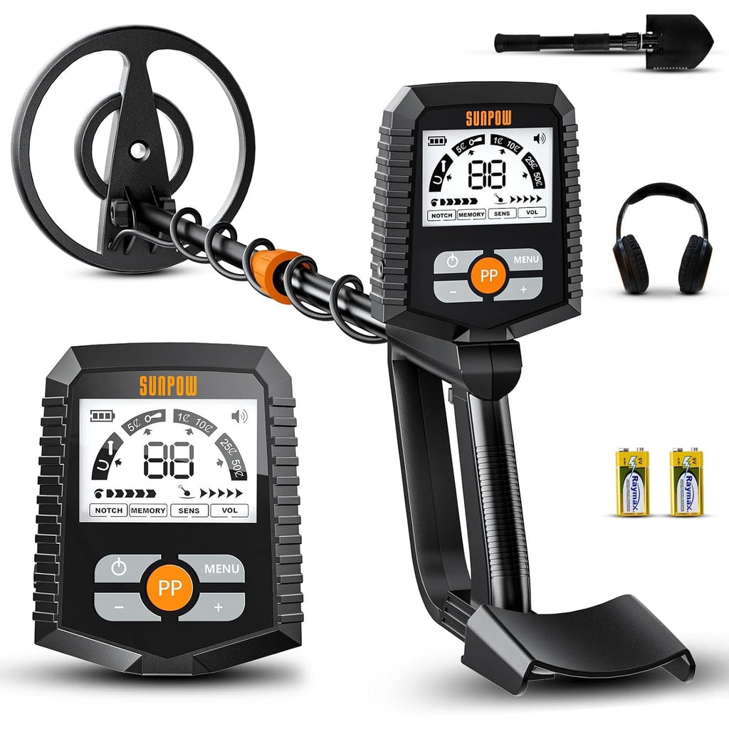 SUNPOW Metal Detector – Waterproof Gold Finder with 4 Modes & LCD