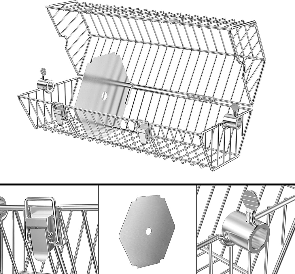 Onlyfire Stainless Steel Round Tumble Rotisserie Basket for Gas Grills