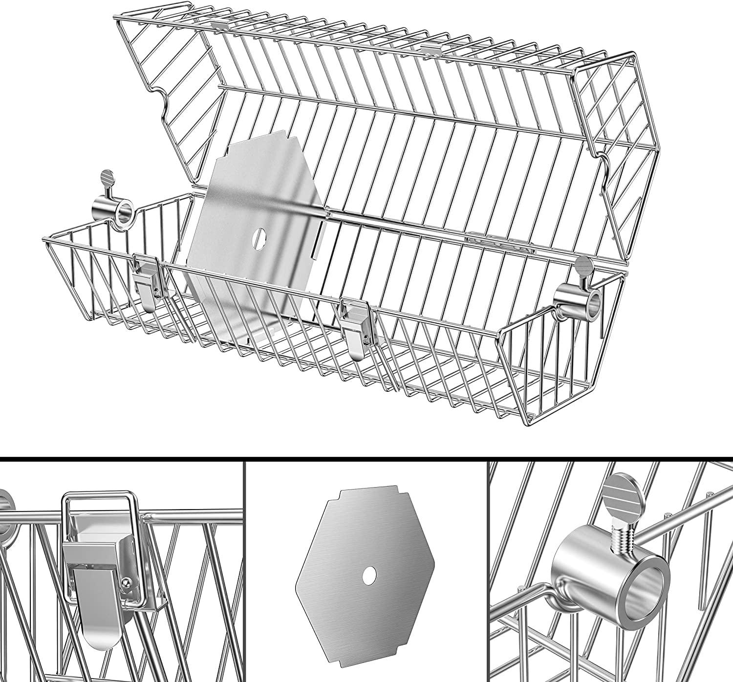 Onlyfire Stainless Steel Round Tumble Rotisserie Basket for Gas Grills