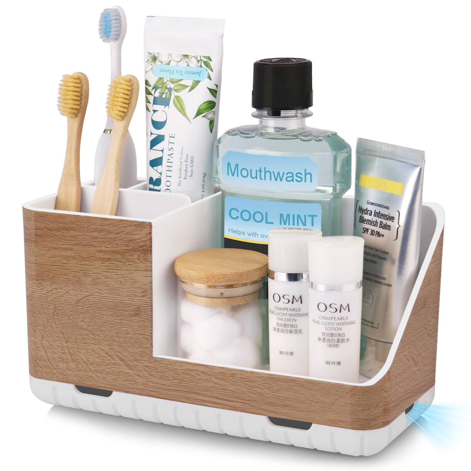 PARKMANI Toothbrush Holder - Detachable Bathroom Countertop Organizer