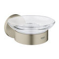 GROHE Essentials Soap Dish and Holder | Brushed Nickel Bathroom Set