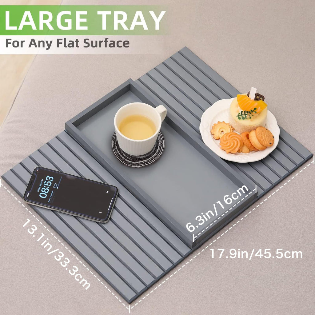 SHILIPAIJC Sofa Arm Tray, Armchair Tray Sofa Arm Table with Cup Mats - image 2
