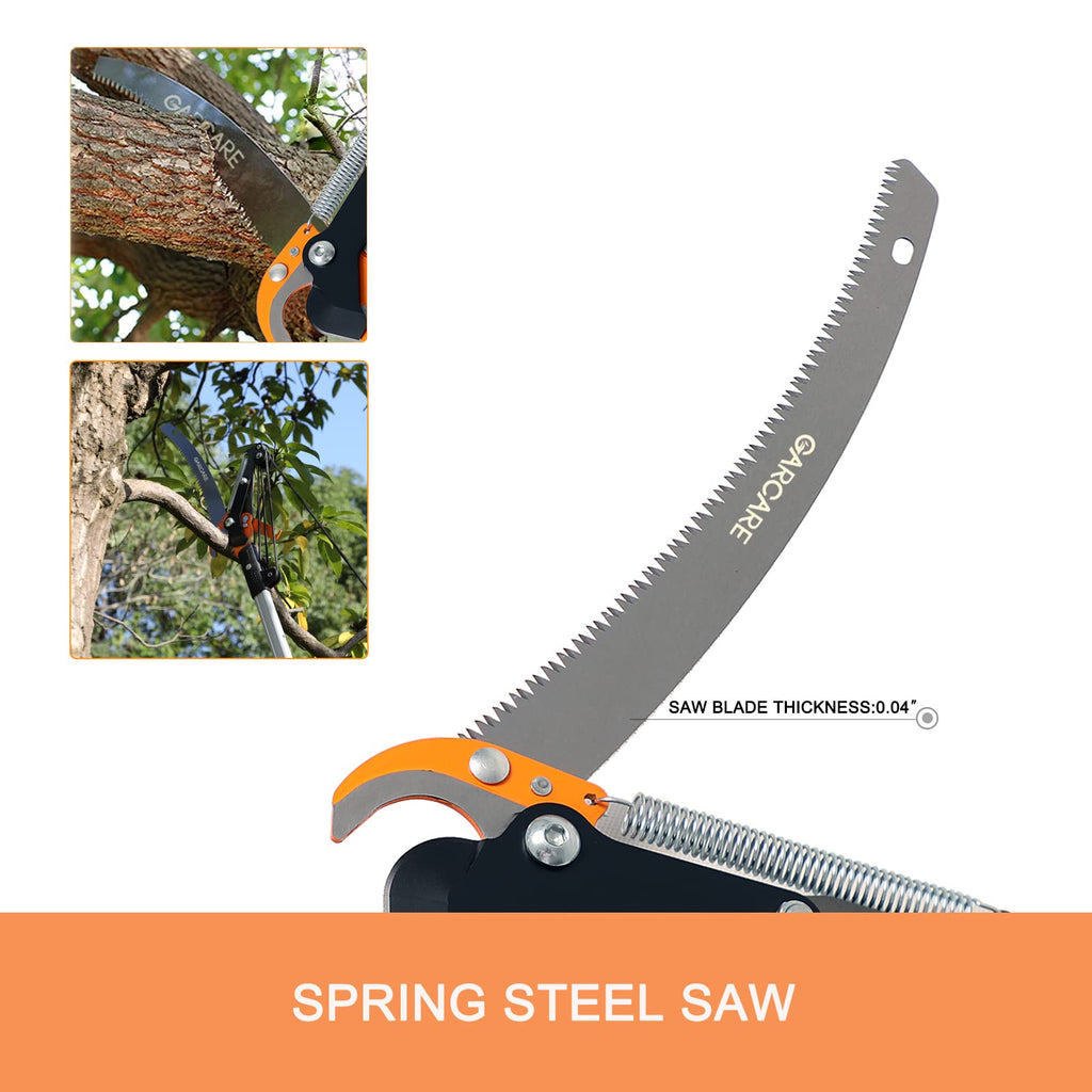 GARCARE 2-in-1 Pole Saw and Tree Pruner | Telescoping 1.4-2.1m Reach